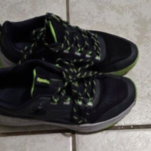 Reebok Black and Green Sneakers